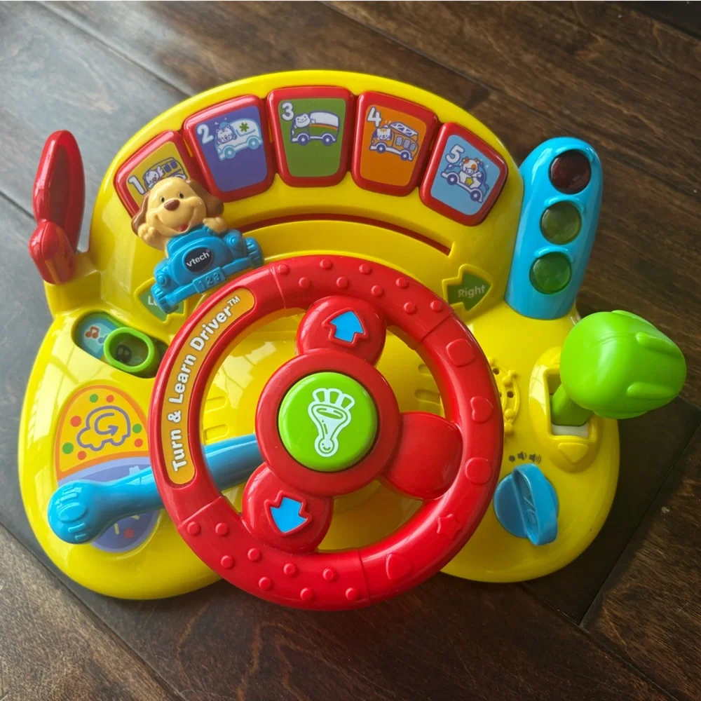 Interactive Steering Wheel Toy - Red and Yellow - Picture 2 of 2
